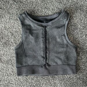 Offline by Aerie Charcoal Ribbed Cropped Tank